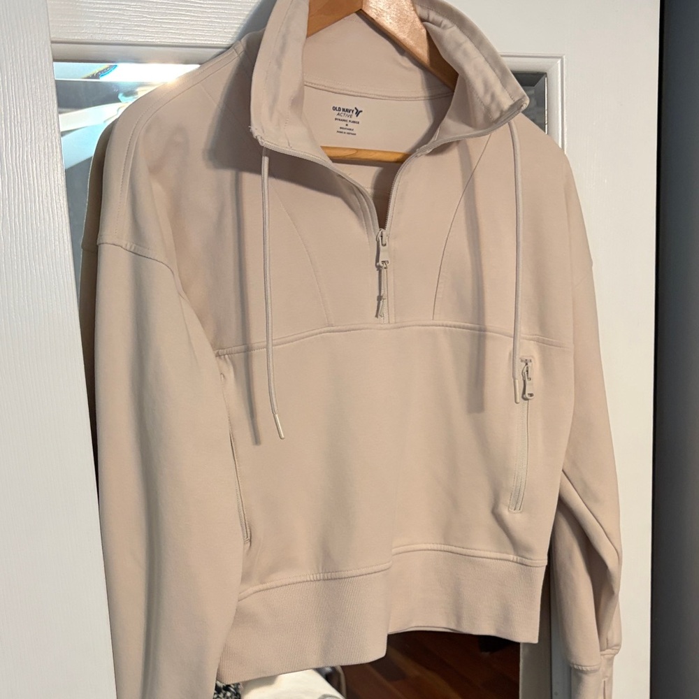 Old Navy Cream Quarter-Zip Sweatshirt